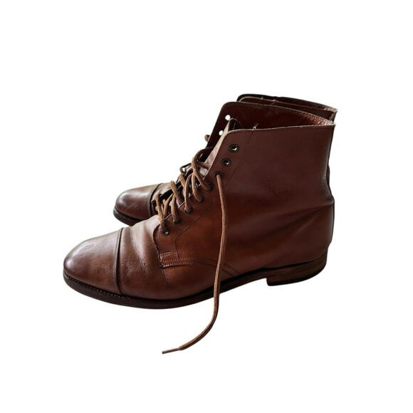 Crocket And Jones For Ralph Lauren Polo Brown Field Leather Man Boots Derbys  10 - Picture 2 of 7